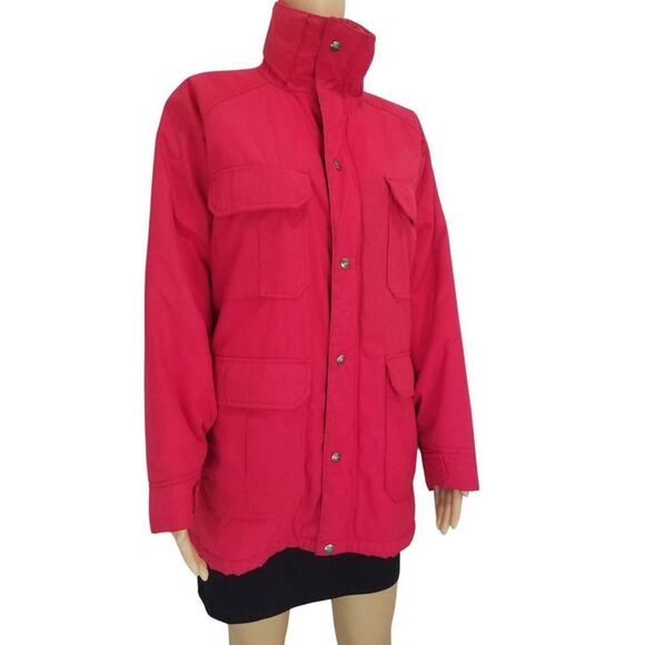 VINTAGE The Woolrich Woman Thinsulate Red Snap Close Winter Coat Size Large - Picture 1 of 8